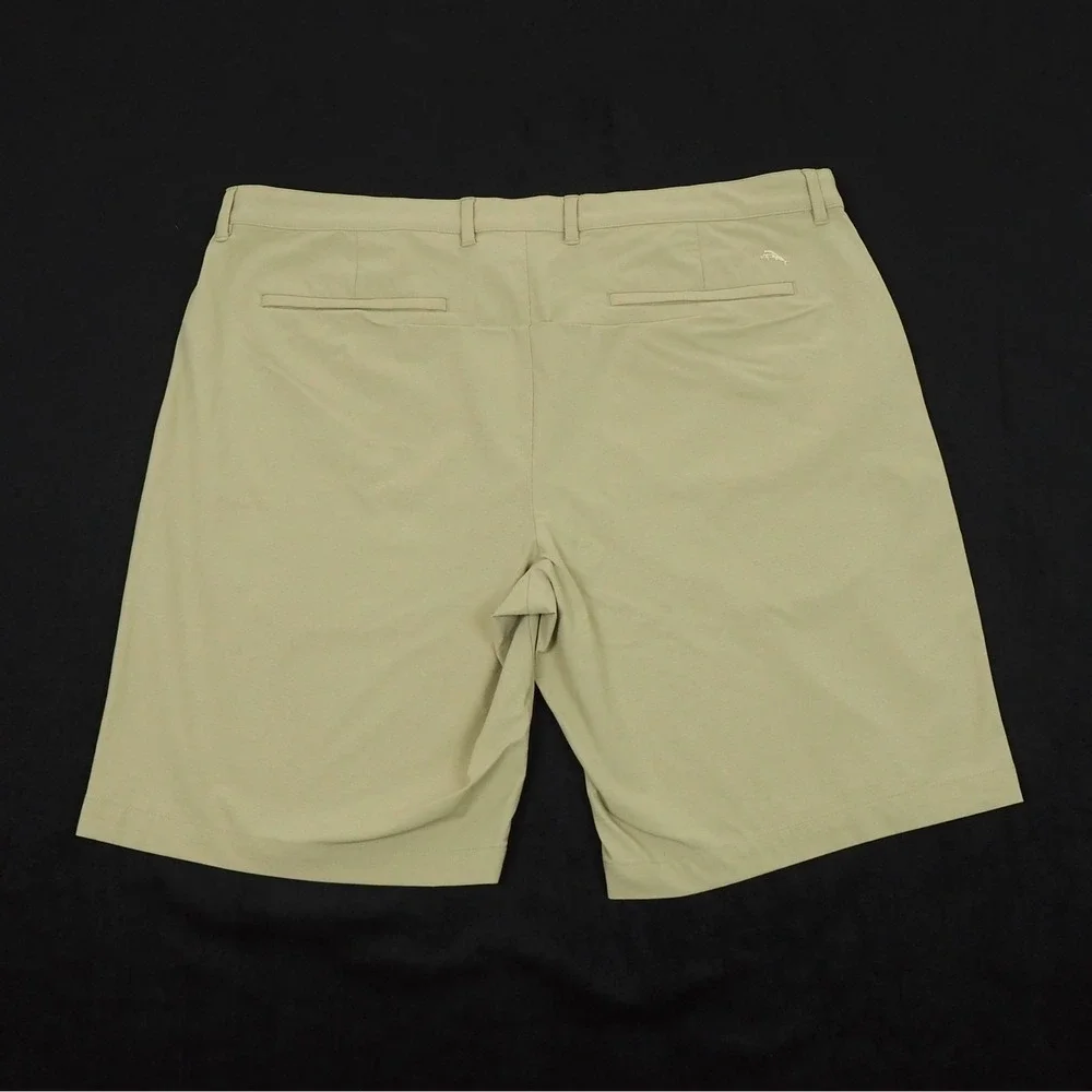 Tommy Bahama Chip Shot IslandZone Golf Chino Shorts Mens 40 Khaki Brown Tech